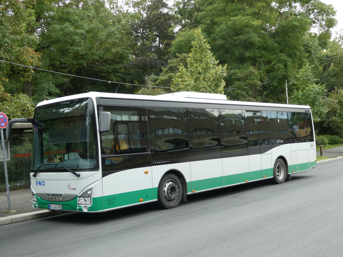 (254'316) - Burlein, Abtswind - KT-IC 905 - Iveco am 29. August 2023 beim Bahnhof Wrzburg