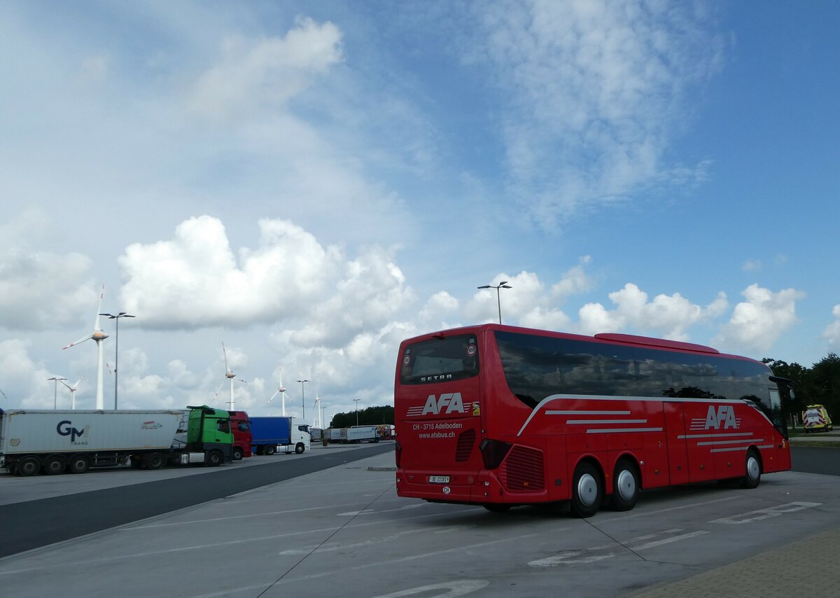 (254'373) - Aus der Schweiz: AFA Adelboden - Nr. 16/BE 21'181 - Setra am 30. August 2023 in Teuchern, Raststtte Osterfeld