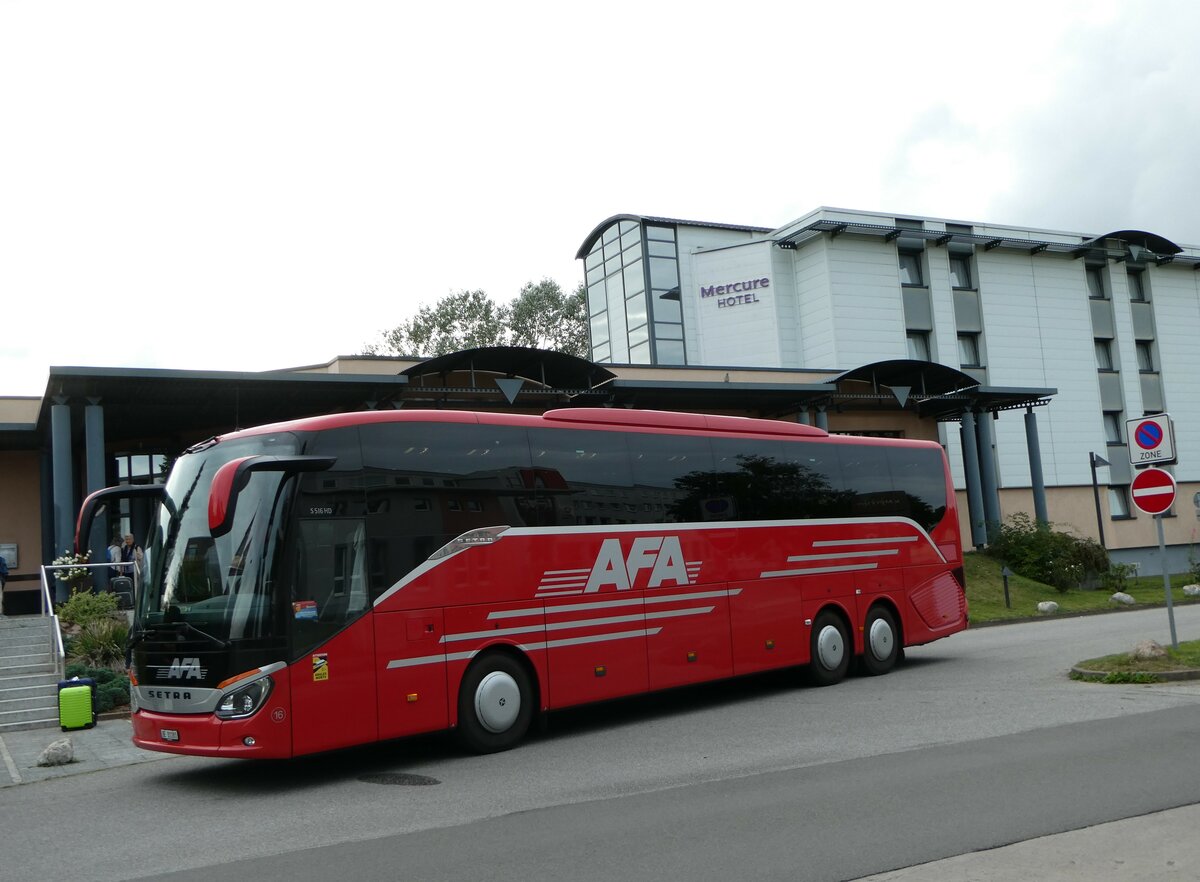 (254'383) - Aus der Schweiz: AFA Adelboden - Nr. 16/BE 21'181 - Setra am 30. August 2023 in Greifswald, Mercure Hotel