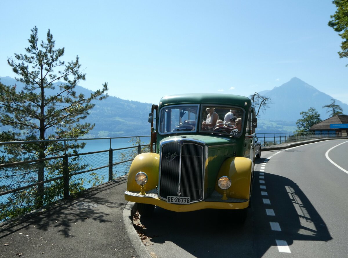 (254'809) - STI Thun - Nr. 15/BE 26'776 - Saurer/Gangloff (ex AvH Heimenschwand Nr. 5) am 5. September 2023 in Sundlauenen, Pilgerweg