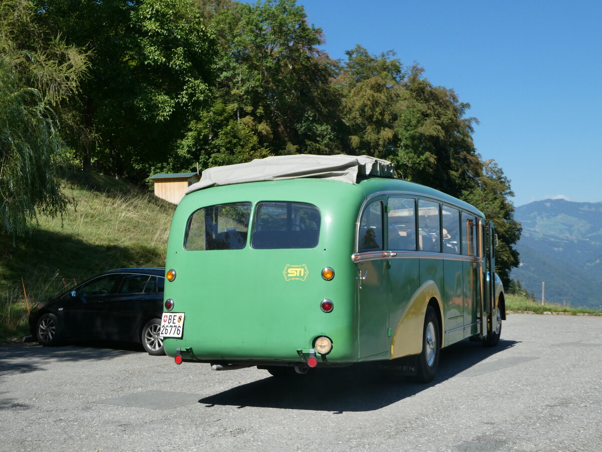 (254'815) - STI Thun - Nr. 15/BE 26'776 - Saurer/Gangloff (ex AvH Heimenschwand Nr. 5) am 5. September 2023 auf der Meielisalp