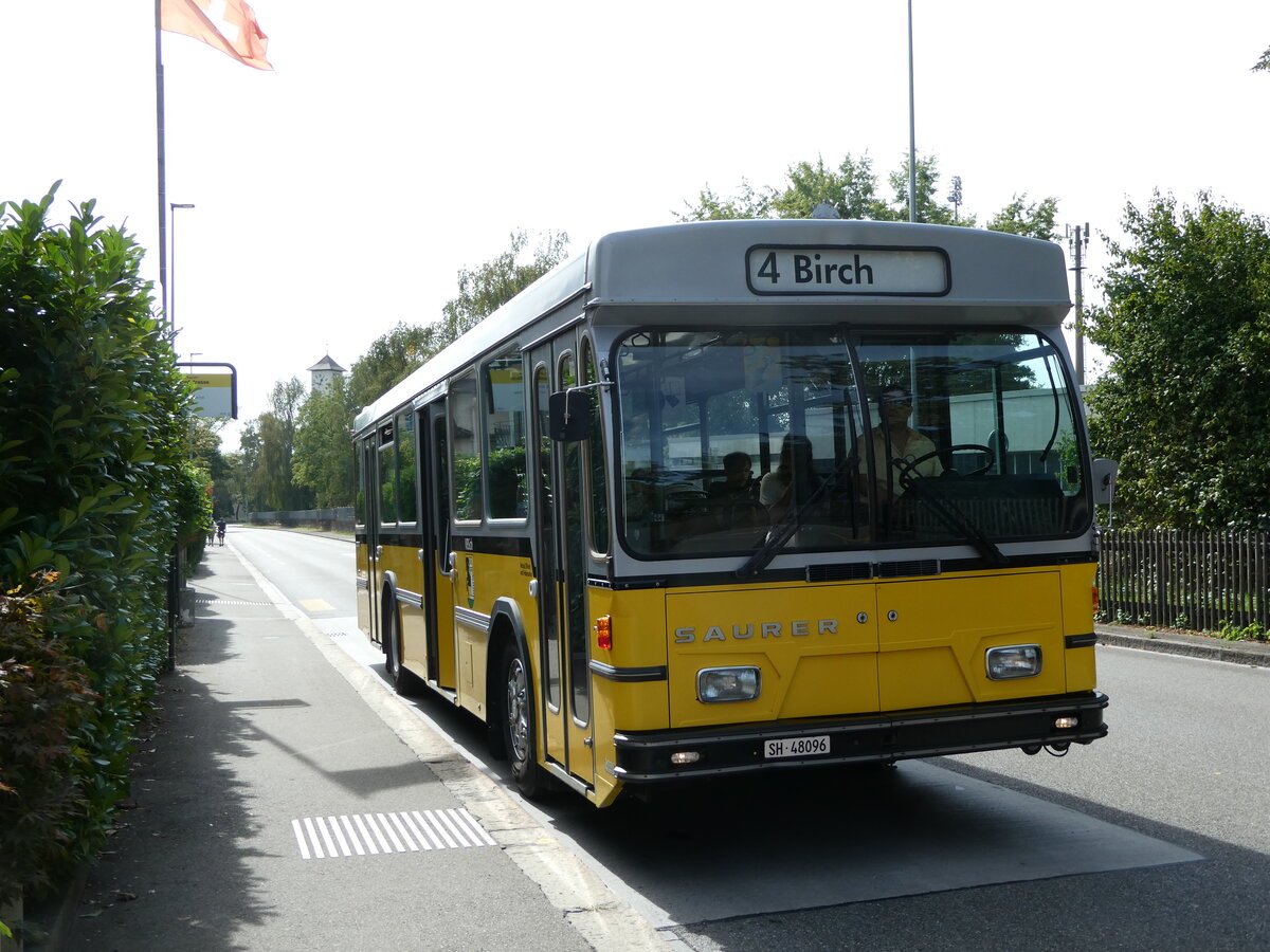 (255'293) - Wanner, Schleitheim - SH 48'096 - Saurer/Hess (ex Ruklic, Schaffhausen; ex VBSH Schaffhausen Nr. 40; ex VBSH Schaffhausen Nr. 19) am 17. September 2023 in Schaffhausen, Nordstrasse