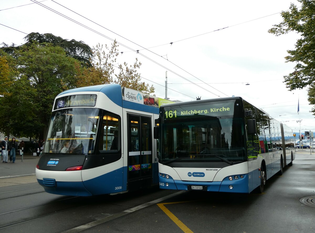 (256'243) - VBZ Zrich - Nr. 540/ZH 730'540 - Neoplan am 21. Oktober 2023 in Zrich, Brkliplatz