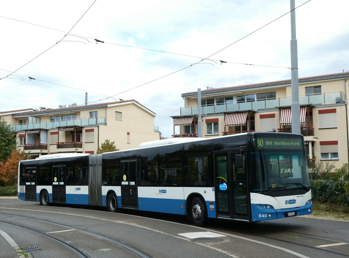 (256'276) - VBZ Zrich - Nr. 540/ZH 730'540 - Neoplan am 21. Oktober 2023 in Zrich, Albisrieden