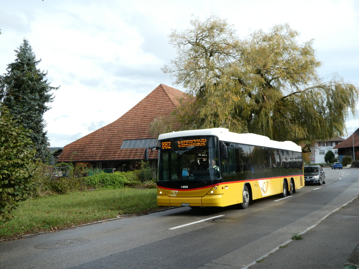 (256'403) - Steiner, Messen - SO 20'143/PID 5372 - Scania/Hess (ex SO 136'226) am 26. Oktober 2023 in Messen, Post