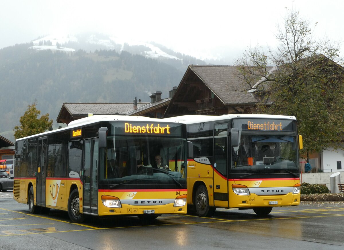 (256'824) - Kbli, Gstaad - Nr. 4/BE 360'355/PID 5204 - Setra am 9. November 2023 beim Bahnhof Gstaad