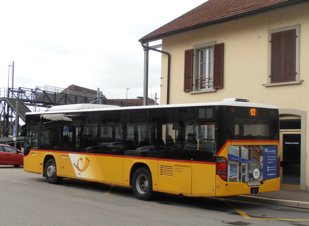 (258'056) - Wieland, Murten - Nr. 52/FR 300'635/PID 5205 - Setra am 1. Januar 2024 beim Bahnhof Kerzers