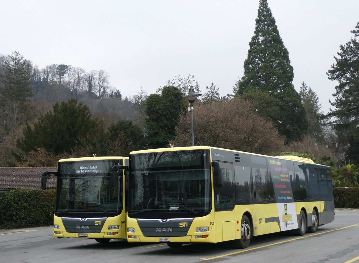 (258'652) - STI Thun - Nr. 602/BE 865'602 - MAN am 12. Januar 2024 bei der Schifflndte Thun