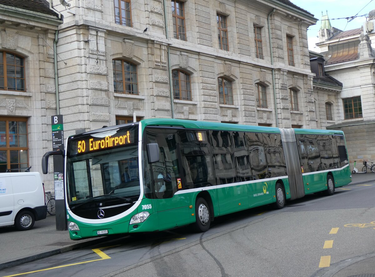 (259'016) - BVB Basel - Nr. 7055/BS 99'355 - Mercedes am 30. Januar 2024 beim Bahnhof Basel