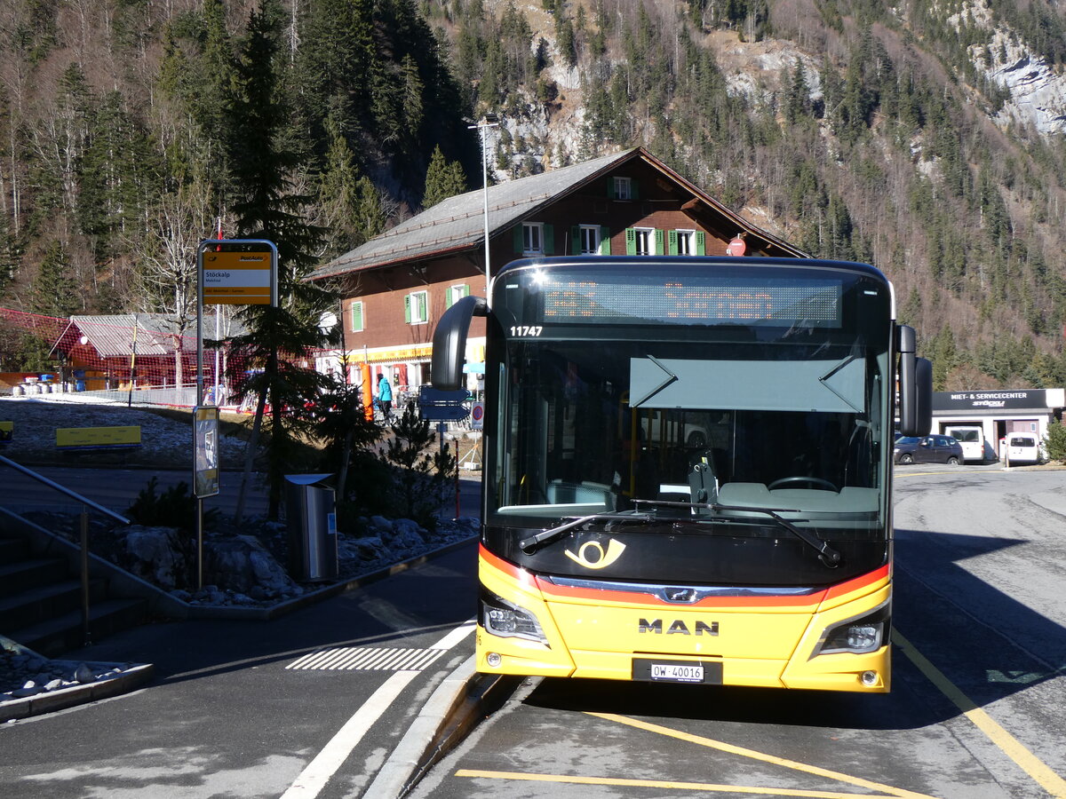 (259'300) - PostAuto Zentralschweiz - Nr. 516/OW 40'016/PID 11'747 - MAN (ex Nr. 16) am 13. Februar 2024 auf der Stckalp