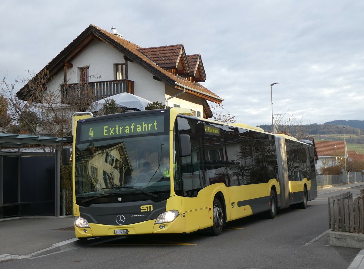 (259'322) - STI Thun - Nr. 167/BE 752'167 - Mercedes am 14. Februar 2024 in Thun, Lerchenfeld, Forstweg