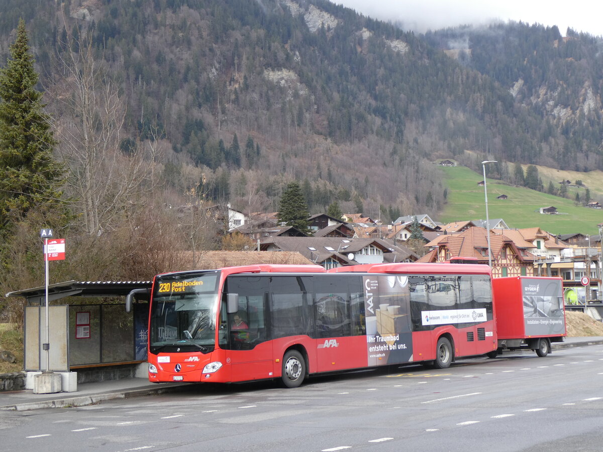 (259'472) - AFA Adelboden - Nr. 97/BE 823'927 - Mercedes am 19. Februar 2024 beim Bahnhof Frutigen