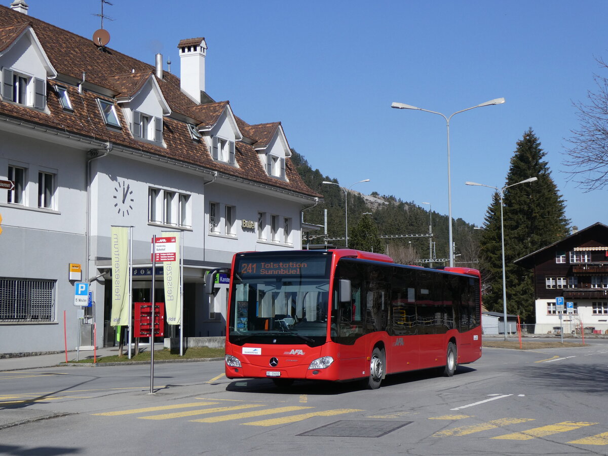 (259'801) - AFA Adelboden - Nr. 92/BE 19'692 - Mercedes am 29. Februar 2024 beim Bahnhof Kandersteg