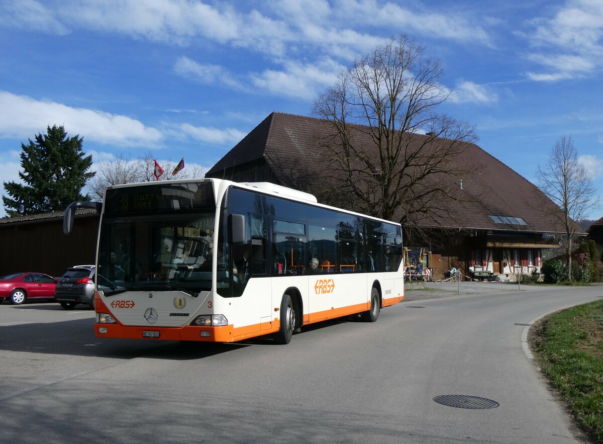 (260'011) - RBS Worblaufen - Nr. 3/BE 767'003 - Mercedes am 3. Mrz 2024 in Mattstetten, Rssli