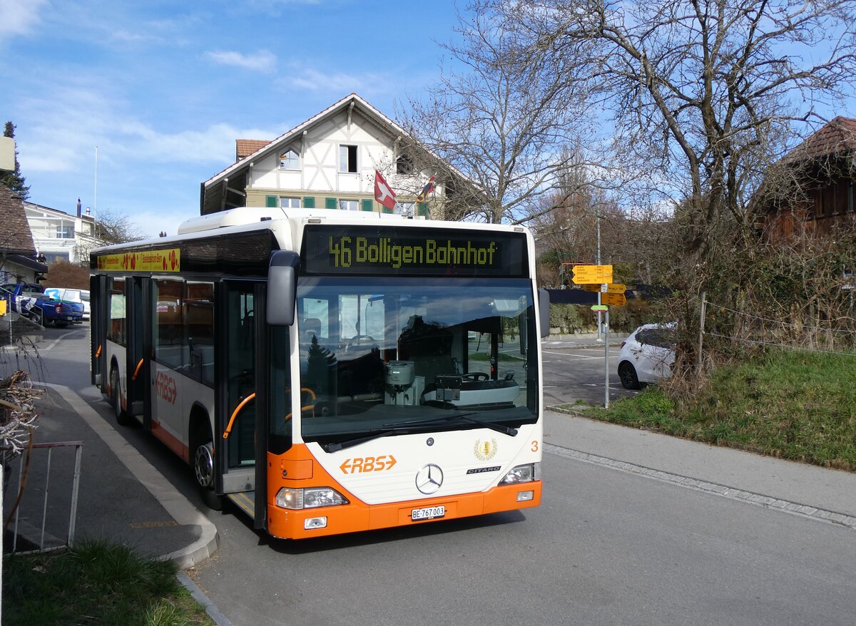 (260'031) - RBS Worblaufen - Nr. 3/BE 767'003 - Mercedes am 3. Mrz 2024 in Habstetten, Rssli