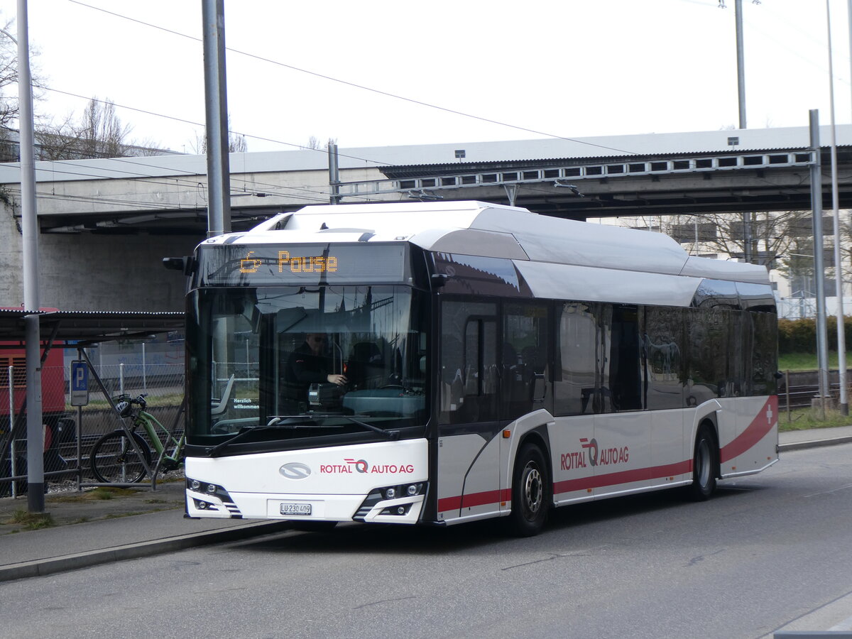 (260'218) - ARAG Ruswil - Nr. 55/LU 230'409 - eSolaris am 9. Mrz 2024 beim Bahnhof Sursee