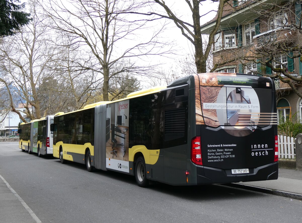 (260'239) - STI Thun - Nr. 165/BE 752'165 - Mercedes am 10. Mrz 2024 beim Bahnhof Thun (Kante X)