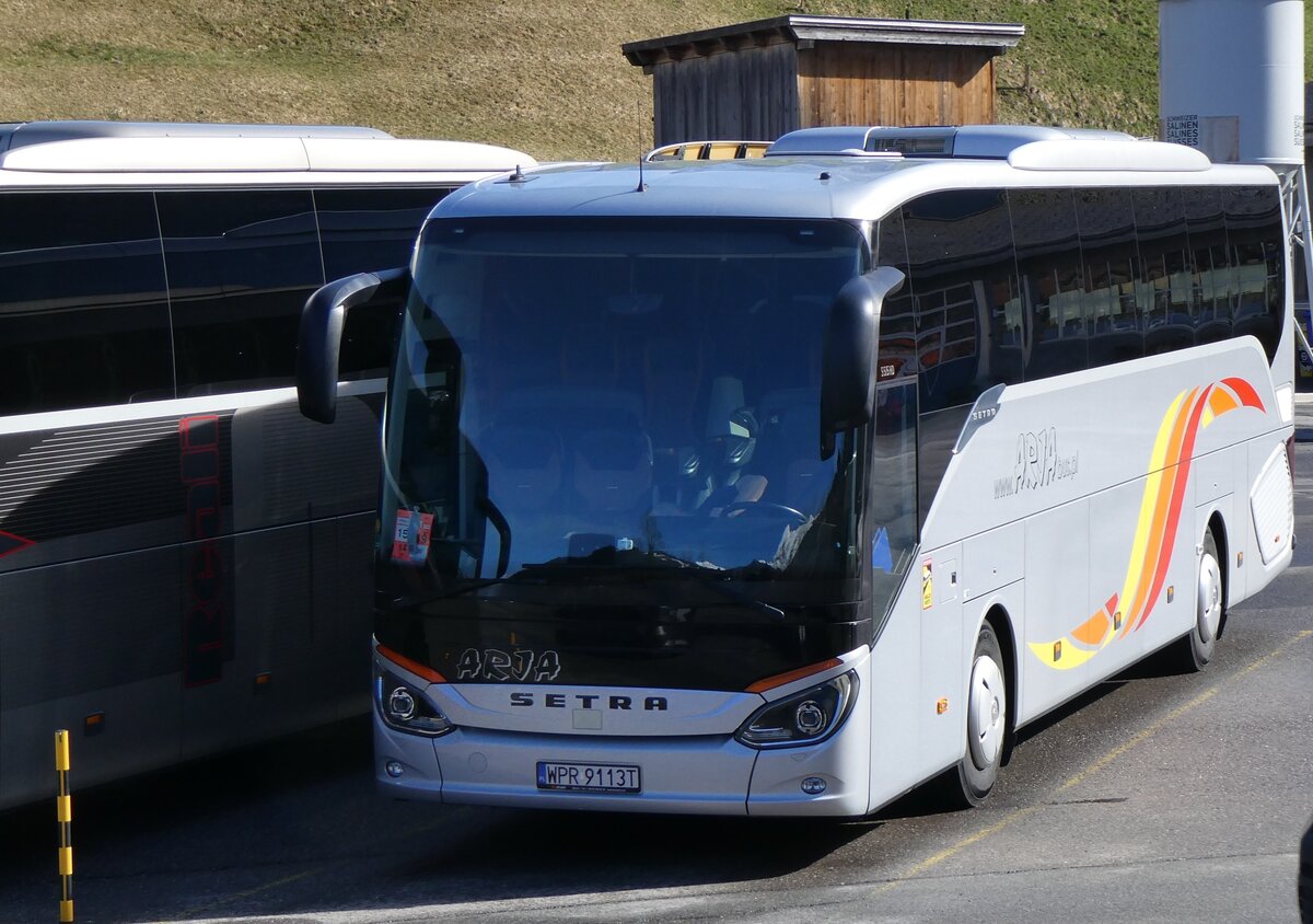 (260'491) - Aus Polen: Arja, Krasnik - WPR 9113T - Setra am 19. Mrz 2024 in Grindelwald, Grund