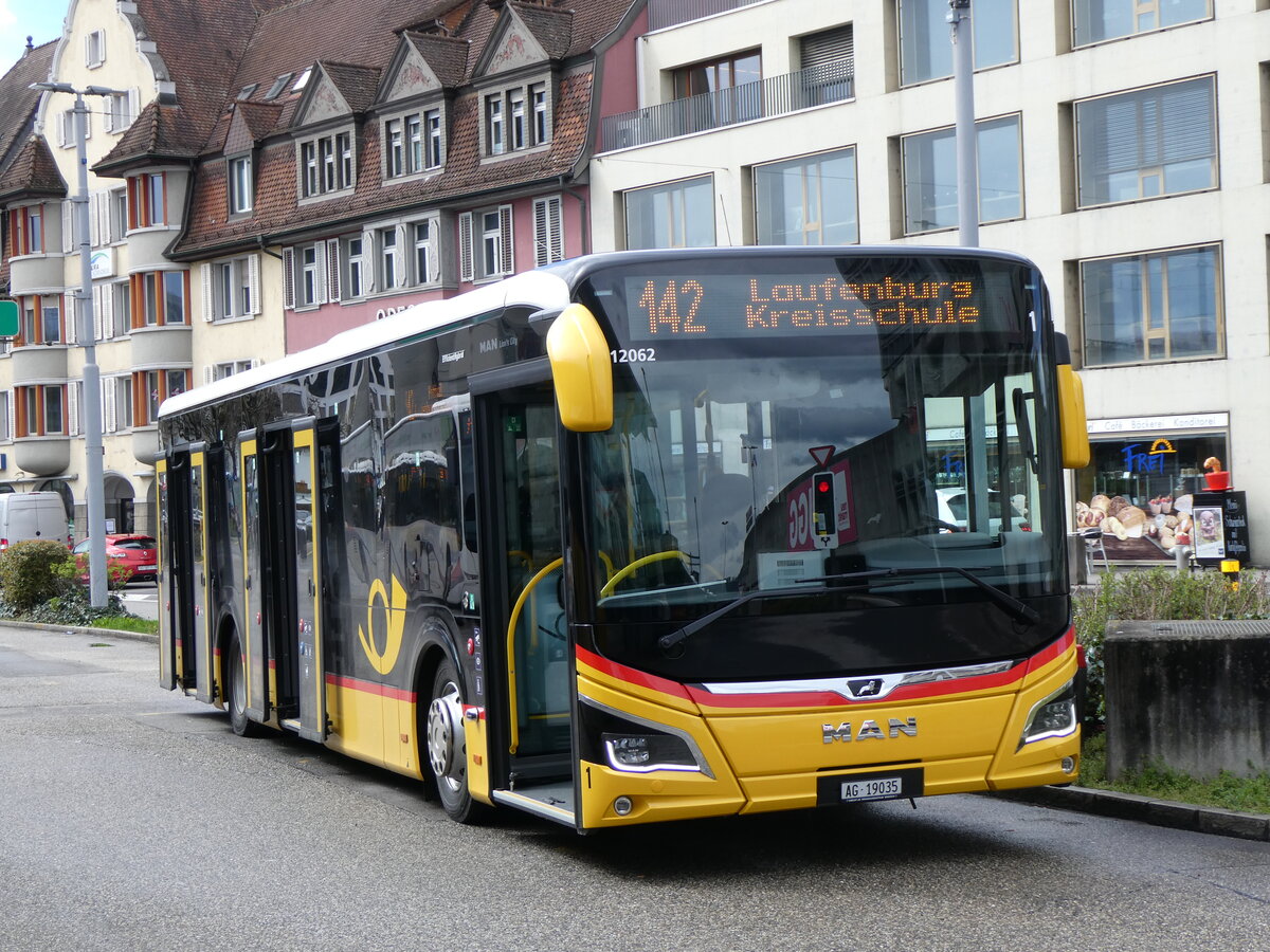 (260'760) - Keller, Hottwil - Nr. 1/AG 19'035/PID 12'062 - MAN am 28. Mrz 2024 beim Bahnhof Brugg