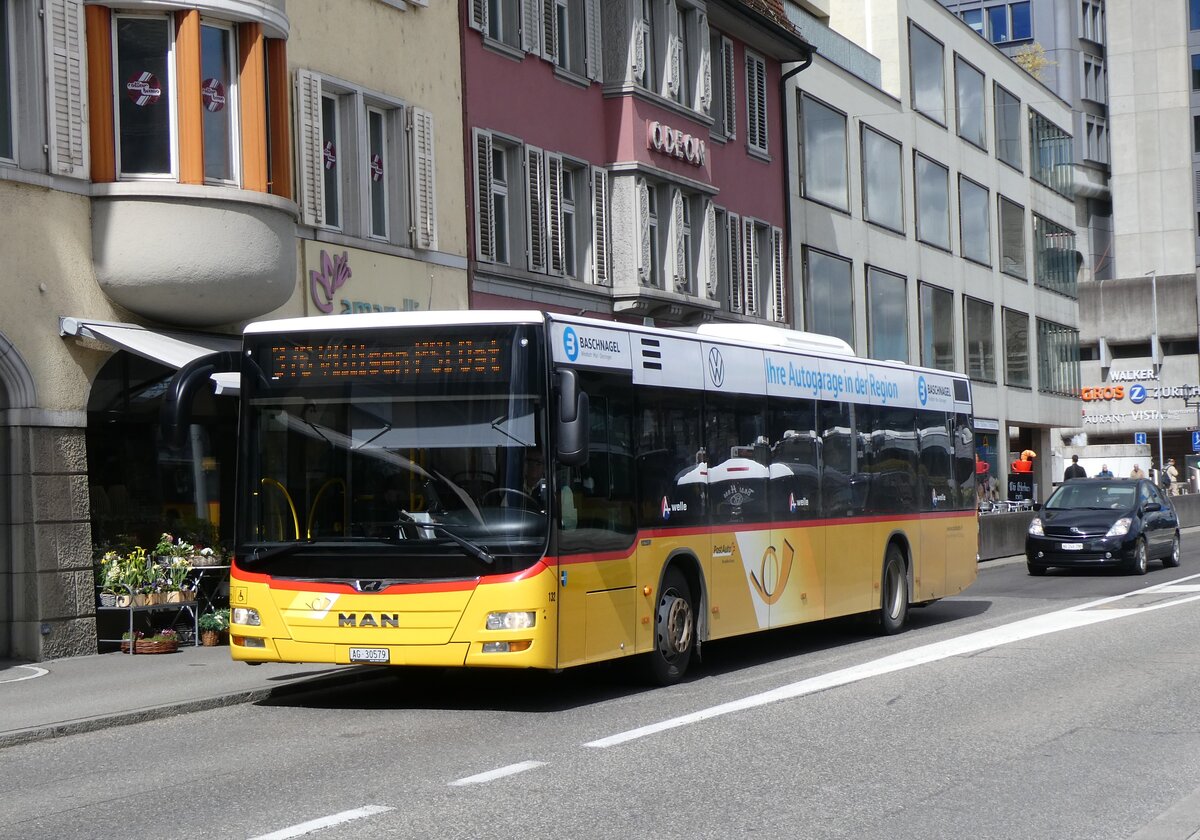 (260'785) - Voegtlin-Meyer, Brugg - Nr. 132/AG 30'579/PID 10'334 - MAN am 28. Mrz 2024 beim Bahnhof Brugg