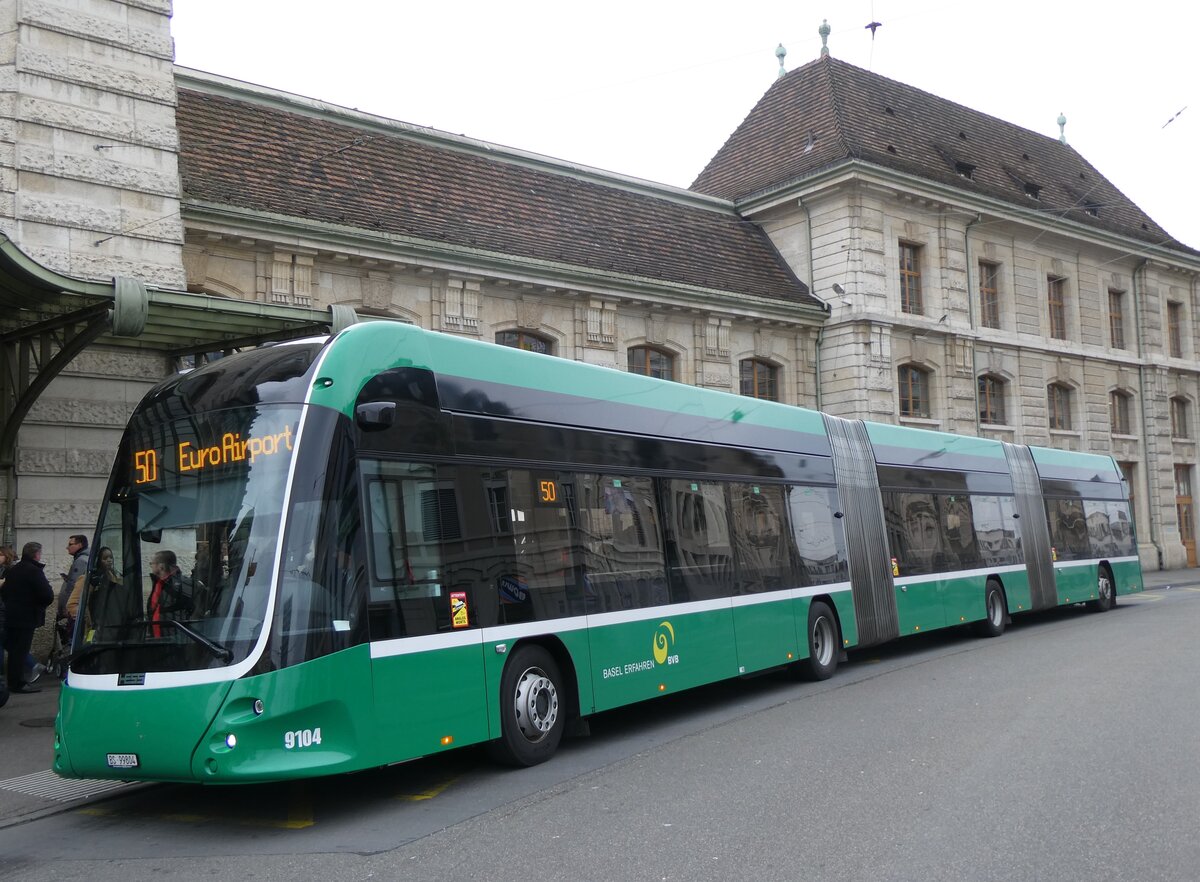 (261'526) - BVB Basel - Nr. 9104/BS 99'804 - eHess am 19. April 2024 beim Bahnhof Basel