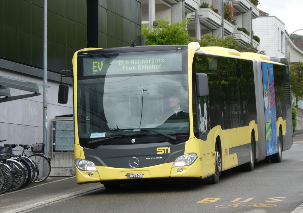 (262'202) - STI Thun - Nr. 161/BE 752'161 - Mercedes am 6. Mai 2024 beim Bahnhof Mnsingen