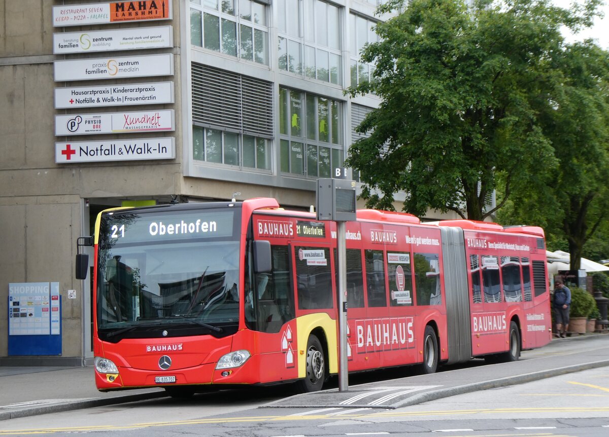 (263'269) - STI Thun - Nr. 707/BE 835'707 - Mercedes am 1. Juni 2024 beim Bahnhof Thun