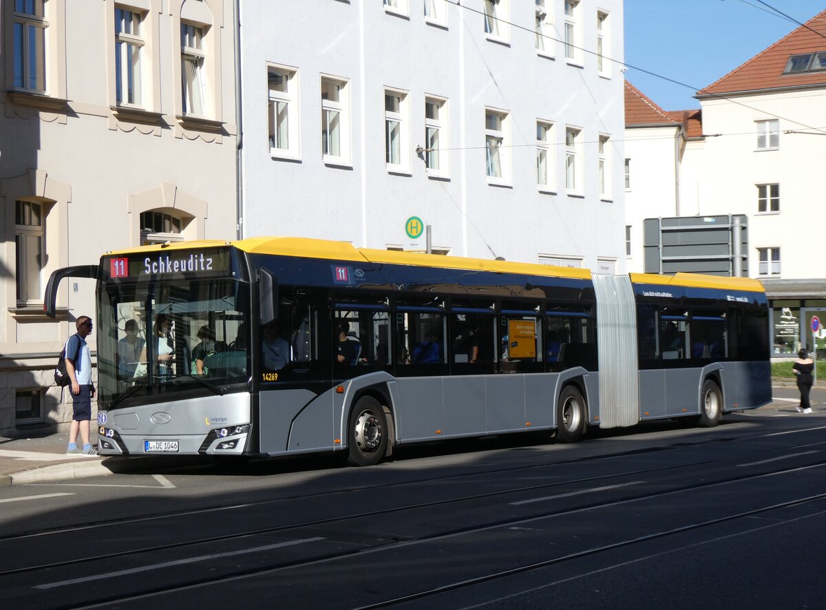 (264'518) - LVB Leipzig - Nr. 14'269/L-DE 1046 - Solaris am 9. Juli 2024 in Leipzig, Wahren