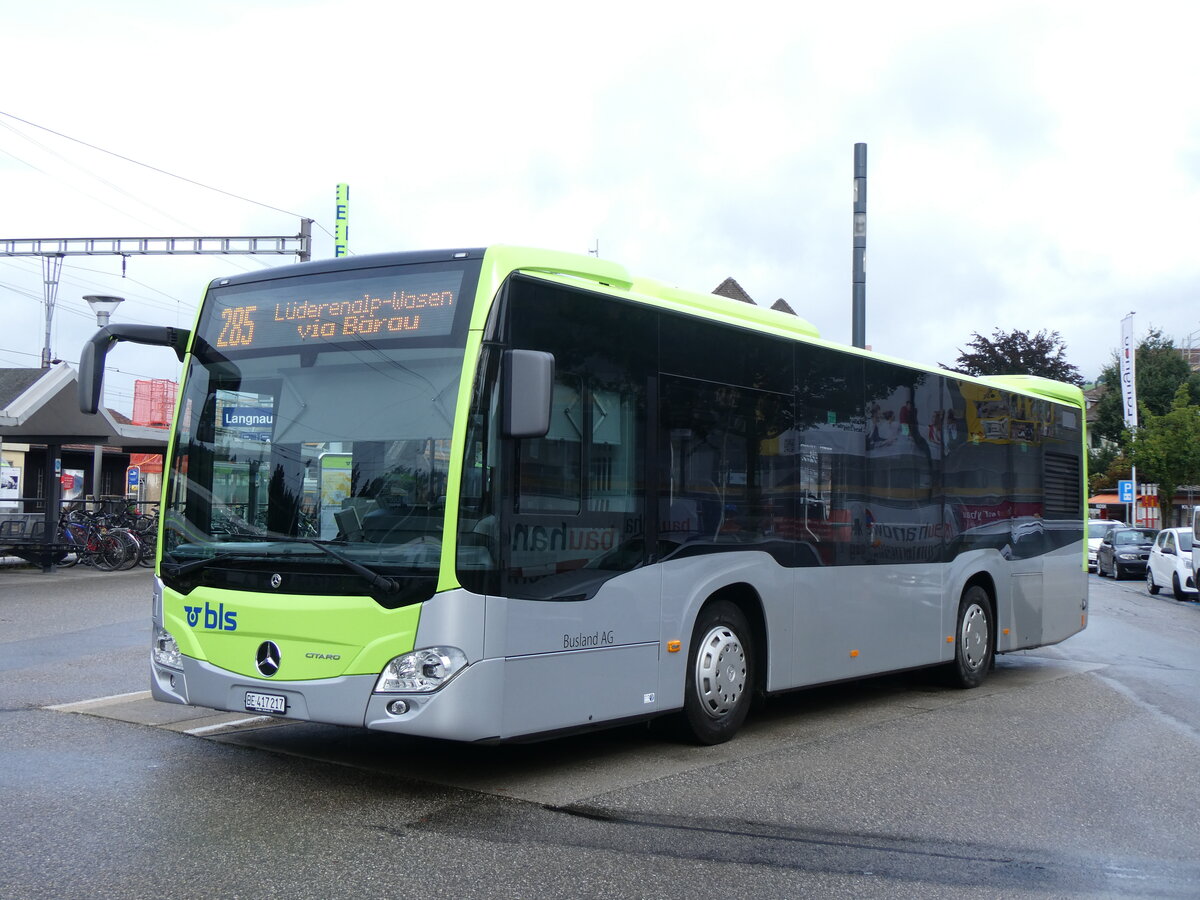 (265'908) - Busland, Burgdorf - Nr. 217/BE 417'217 - Mercedes am 18. August 2024 beim Bahnhof Langnau