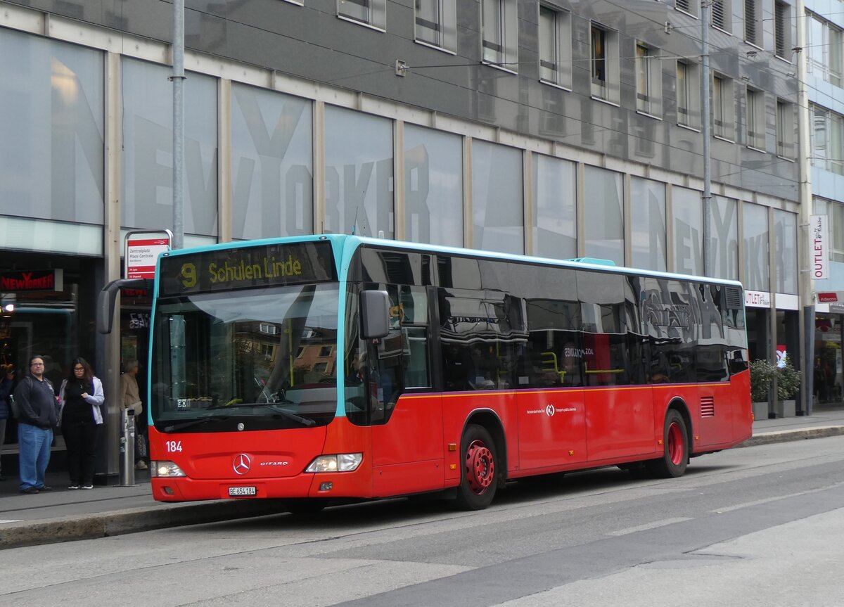 (267'962) - VB Biel - Nr. 184/BE 654'184 - Mercedes am 11. Oktober 2024 in Biel, Zentralplatz