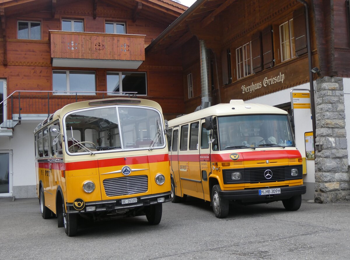 (268'134) - Schmid, Thrishaus - Nr. 9/BE 26'105 - Saurer/R&J (ex Geiger, Adelboden Nr. 9) am 12. Oktober 2024 auf der Griesalp