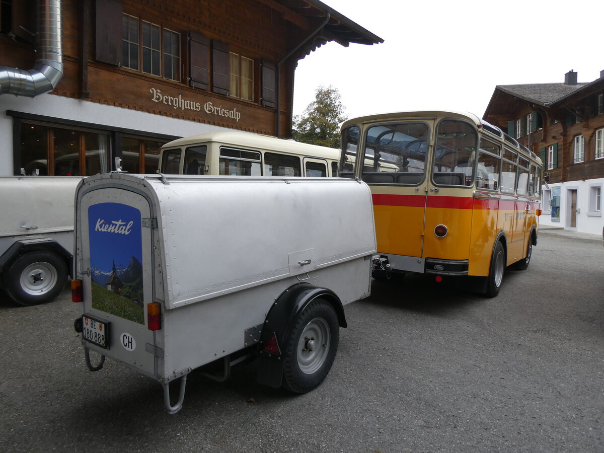 (268'147) - Schmid, Thrishaus - BE 180'888 - Hess Gepckanhnger (ex Schranz, Adelboden; ex Portenier, Adelboden; ex Geiger, Adelboden) am 12. Oktober 2024 auf der Griesalp