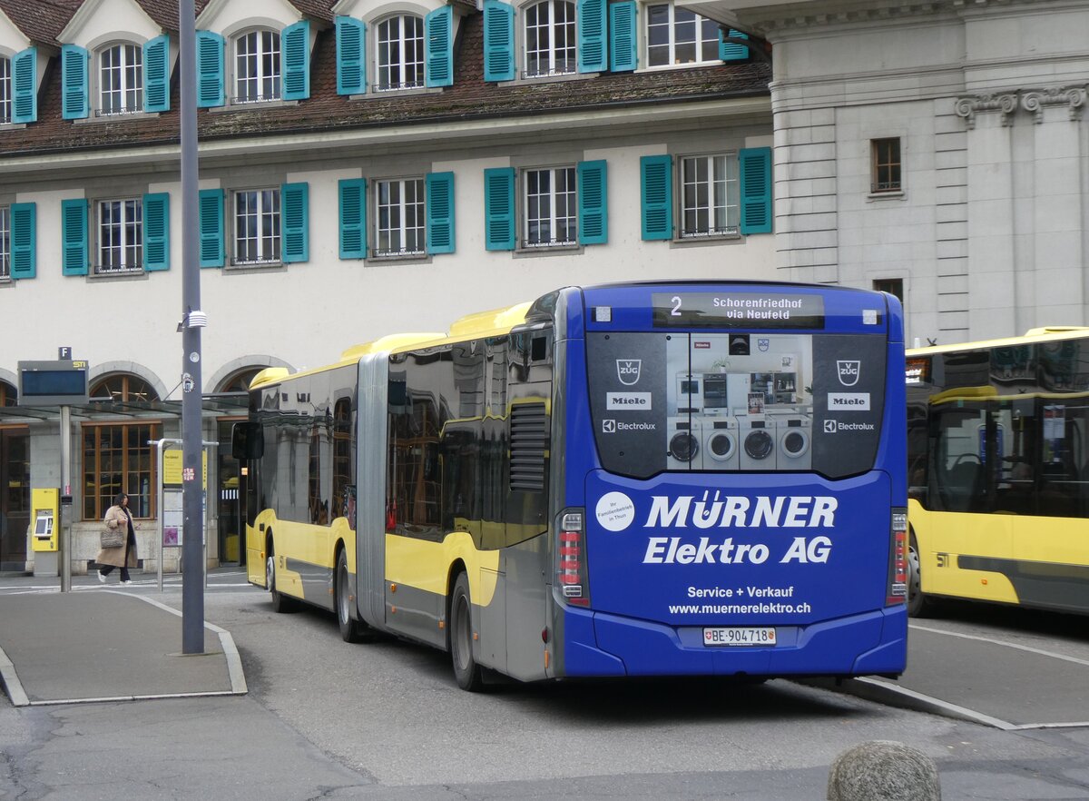 (268'245) - STI Thun - Nr. 718/BE 904'718 - Mercedes am 19. Oktober 2024 beim Bahnhof Thun