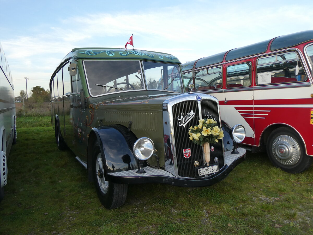 (268'477) - Aus der Schweiz: Lorenz, Lyssach - BE 2548 U - Saurer/Saurer (ex Geiger, Adelboden Nr. 8; ex P 1997) am 25. Oktober 2024 in Kintzheim, Cigoland