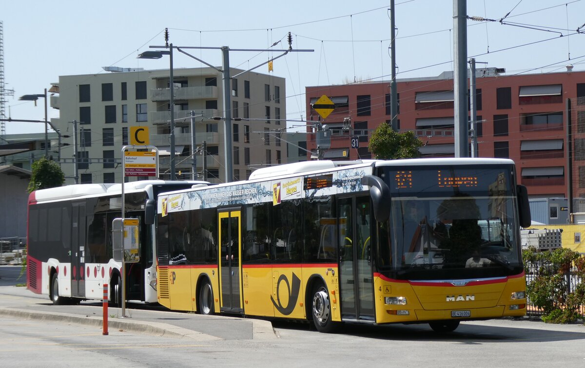 (278'901) - PostAuto Bern - Nr. 4/BE 416'004/PID 10'016 - MAN (ex Klopfstein, Laupen Nr. 4) am 15. August 2025 beim Bahnhof Ddingen