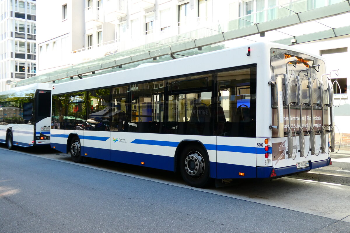 (279'435) - ZVB Zug - Nr. 506/ZG 84'506 - Lanz+Marti/Hess Personenanhnger am 26. August 2025 beim Bahnhof Zug