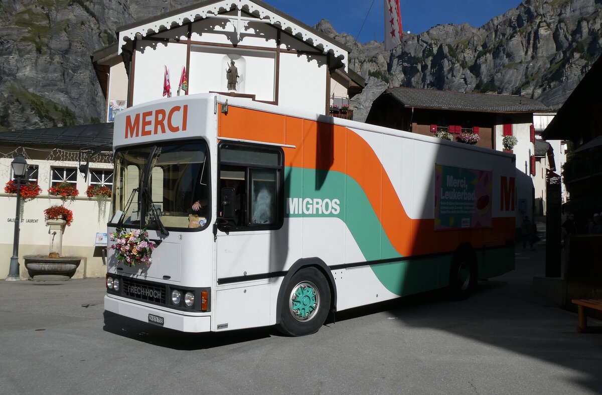 (279'939) - Migros, Zrich - Nr. 3/ZH 876'755 - MAW/FHS am 6. September 2025 in Leukerbad, Dorfplatz