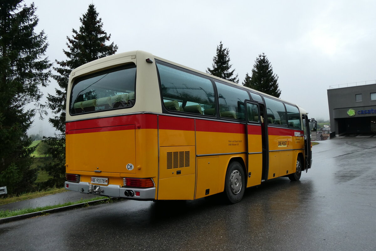 (280'239) - Buzzi, Bern - BE 910'789 - Mercedes (ex Mattli, Wassen/PID 2295) am 10. September 2025 in Disentis, Garage Bundi