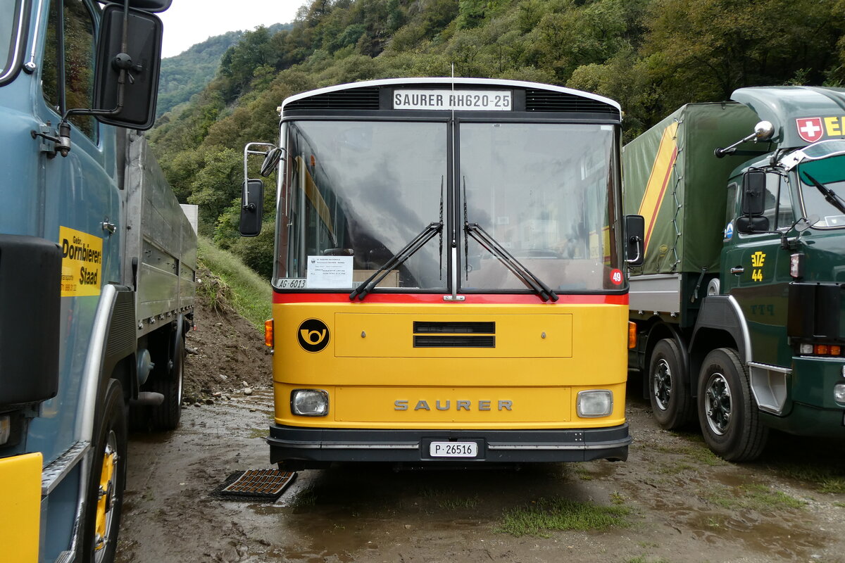 (280'356) - Gloor, Staufen -  P 26'516  - Saurer/Hess (ex ALMAT, Tagelswangen; ex P 26'516) am 13. September 2025 in Iragna, Riviera