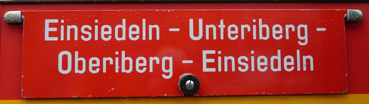 (280'728) - Routentafel - Einsiedeln - Unteriberg - Oberiberg - Einsiedeln - am 27. September 2025 beim Bahnhof Wdenswil
