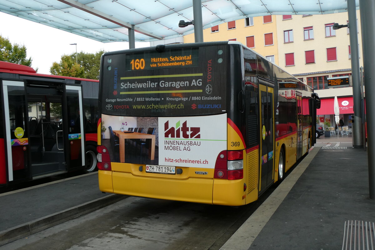 (280'738) - PostAuto Zrich - Nr. 369/ZH 781'194/PID 11'117 - MAN am 27. September 2025 beim Bahnhof Wdenswil