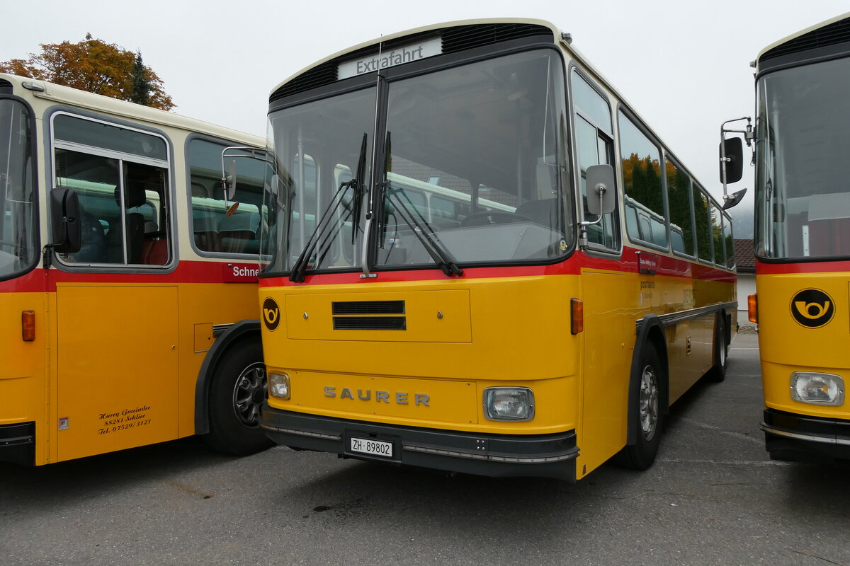 (281'323) - Rupp, Zumikon - ZH 89'802 - Saurer/Tscher (ex Eyer, Gamsen; ex P 24'401) am 12. Oktober 2025 in Schwarzenberg, Rssli