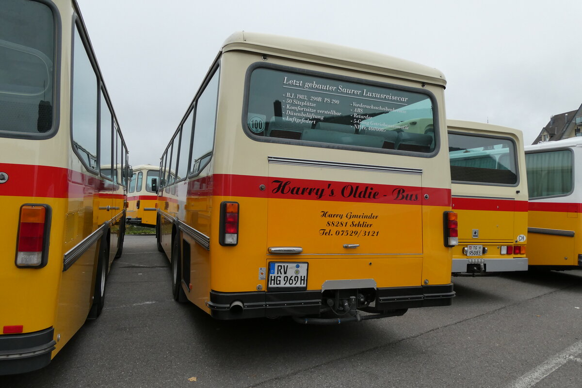 (281'368) - Aus Deutschland: Gmeinder, Schlier - RV-HG 969H - Saurer/R&J (ex Mller, CH-Uttigen; ex Stocker, CH-Ottikon; ex Eberle, CH-Wittenbach; ex Richter, CH-Ossingen; ex P 25'350) am 12. Oktober 2025 in Schwarzenberg, Rssli