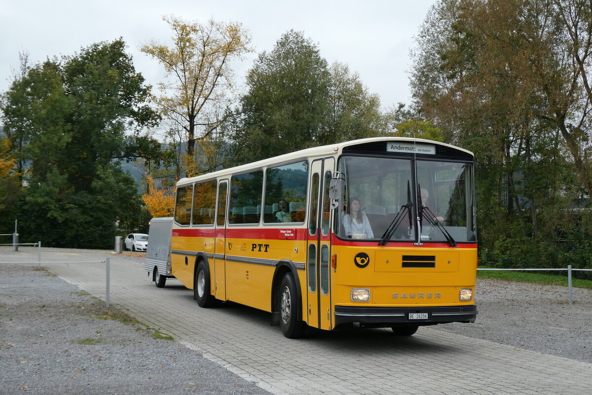 (281'411) - Schmid, Thrishaus - BE 26'206 - Saurer/Tscher (ex P 24'244) am 12. Oktober 2025 in Hitzkirch, Interkantonale Polizeischule