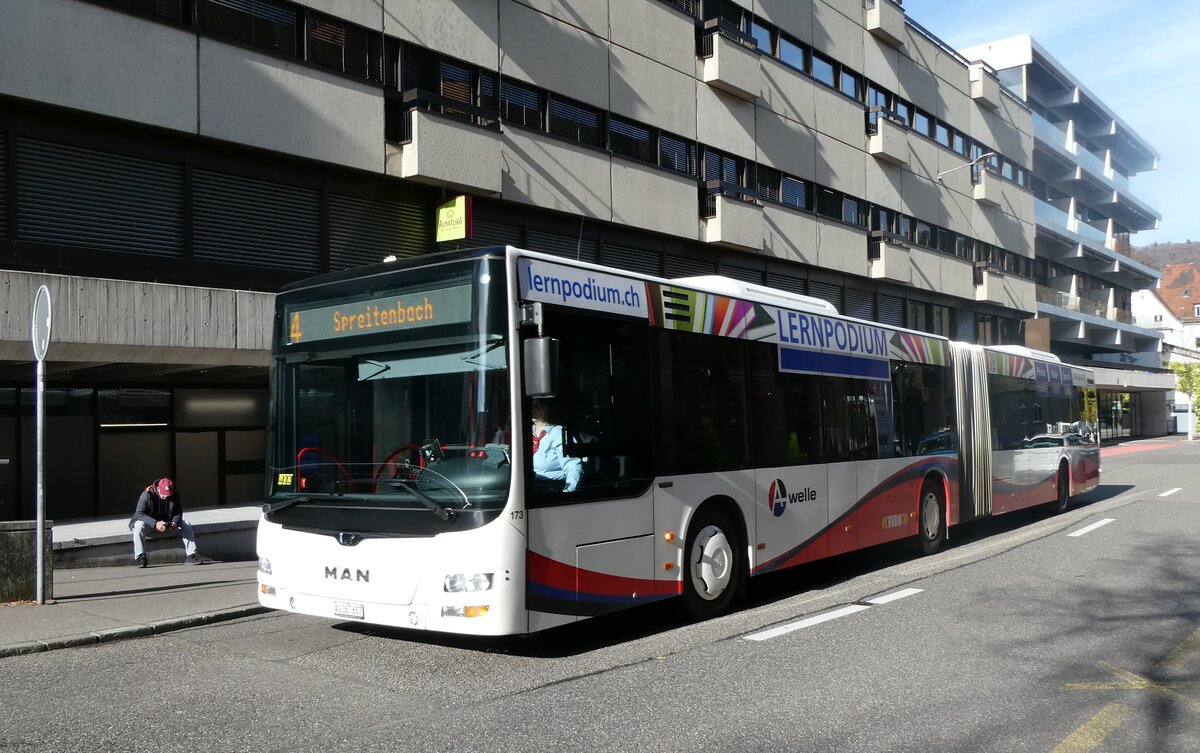 (282'305) - RVBW Wettingen - Nr. 173/AG 367'657 - MAN am 11. November 2025 in Baden, Postautostation