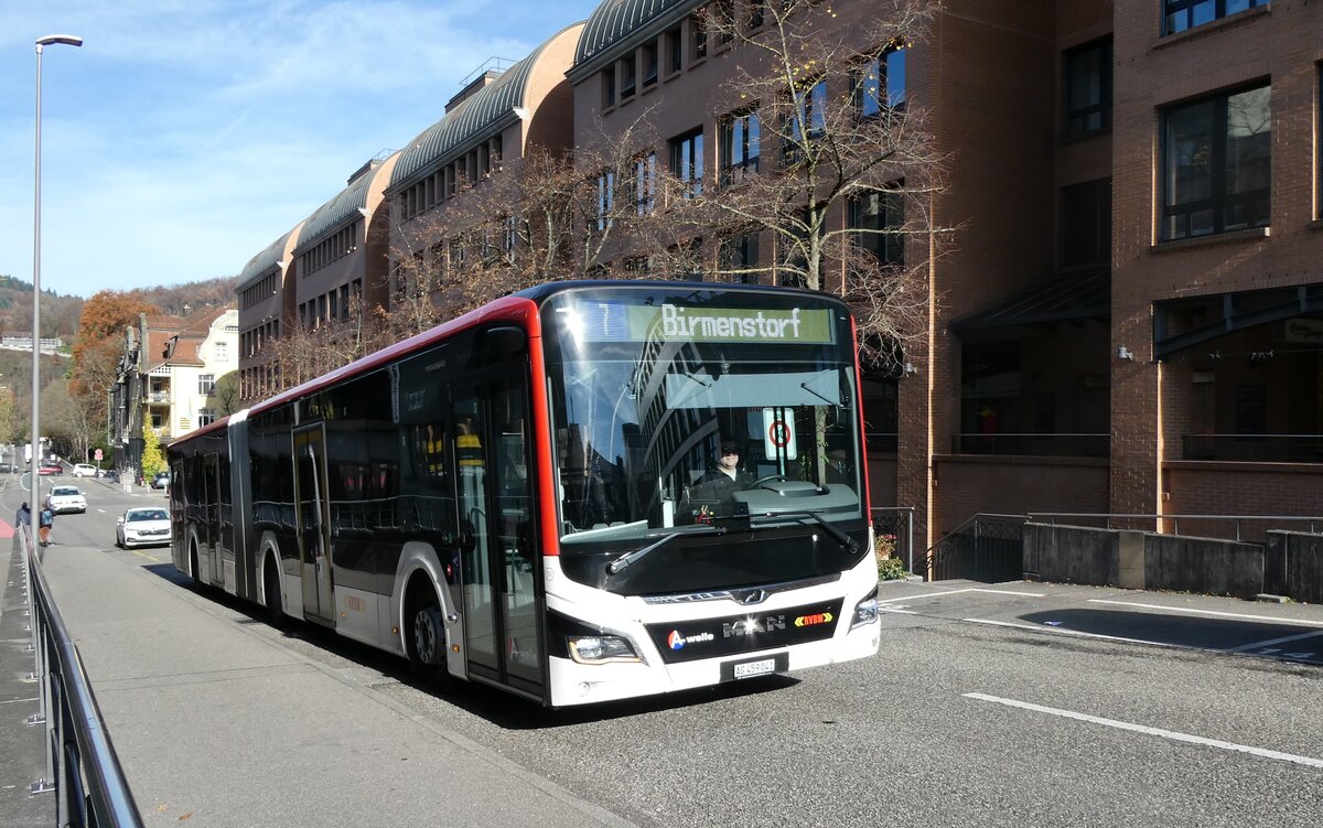 (282'321) - Twerenbold, Baden - Nr. 311/AG 459'041 - MAN am 11. November 2025 in Baden, Postautostation