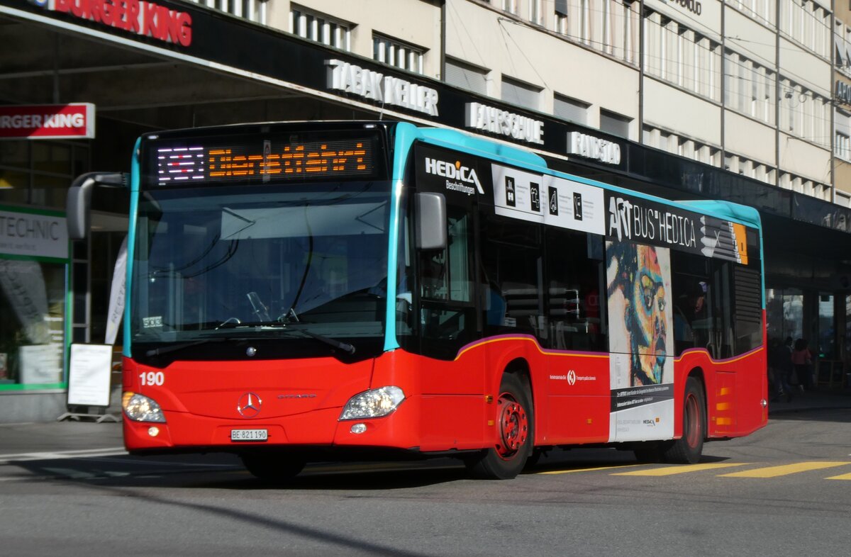 (282'359) - VB Biel - Nr. 190/BE 821'190 - Mercedes am 13. November 2025 beim Bahnhof Biel