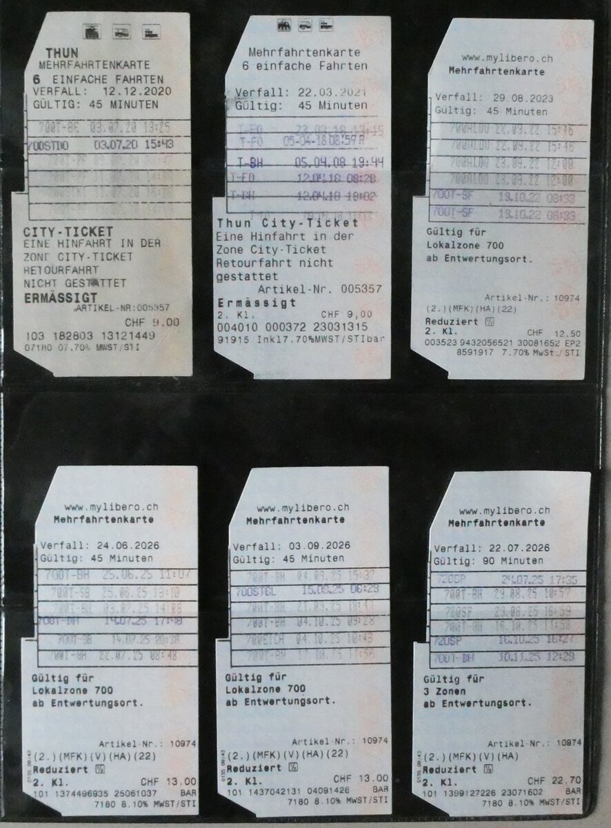 (282'399) - STI-Mehrfahrtenkarten am 14. November 2025 in Thun