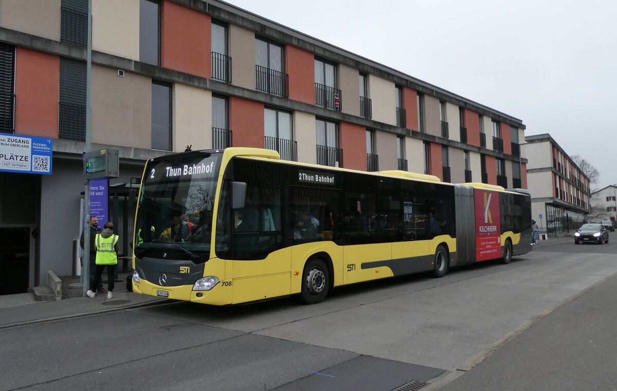(283'153) - STI Thun - Nr. 708(BE 865'708 - Mercedes am 14. Dezember 2025 in Thun, Zentrum Oberland