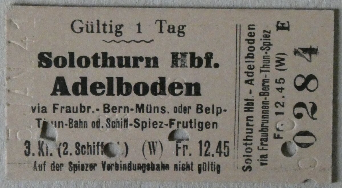 (283'185) - AFA-Einzelbillet vom 5. Januar 1941 am 14. Dezember 2025 in Thun